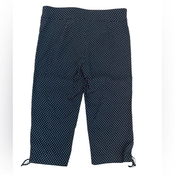 Navy Capris with small white polka dots - Picture 3 of 3